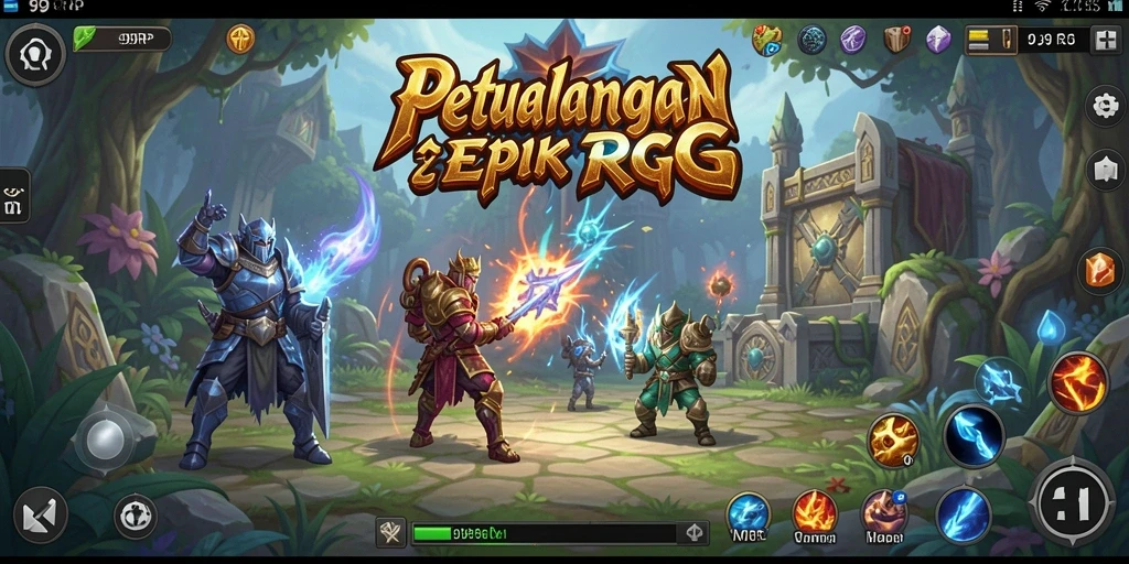 Tampilan gameplay menarik di dunia RPG yang menawan.
