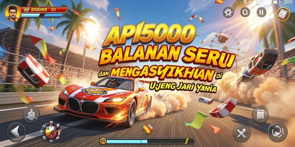 Screenshot gameplay API5000 dengan aksi balap yang menegangkan.
