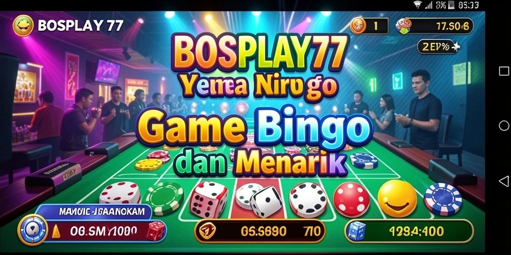 Tampilan gameplay seru dalam BOSPLAY77 yang penuh warna.