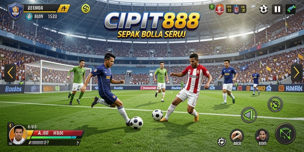 Tampilan menarik dari gameplay sepak bola CIPIT88.