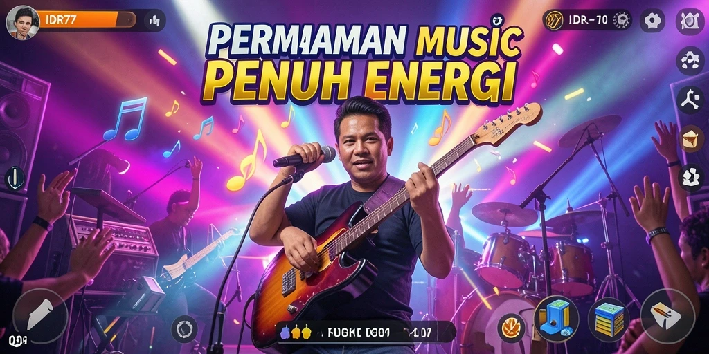 Screenshot gameplay IDR77 yang menunjukkan keseruan bermain musik.