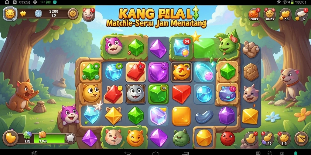 Screenshot gameplay KAGANDAN dengan tantangan Match-3 yang menarik.