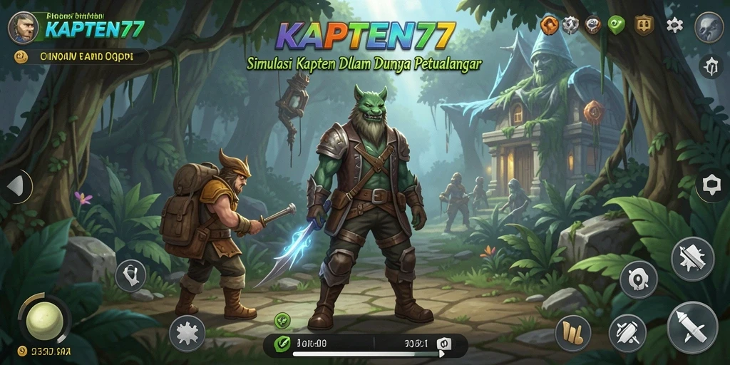 Tangkapan layar gameplay KAPTEN77 yang menunjukkan interaksi kapten dengan lingkungan.