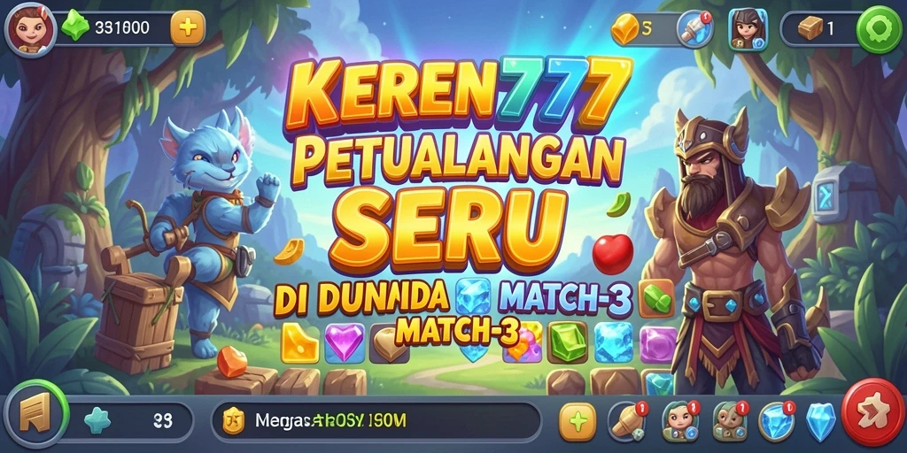 Tampilan gameplay KEREN777 yang seru dan menantang di dunia Match-3.