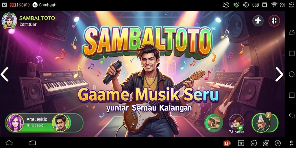 Screenshot gameplay SAMBALTOTO menampilkan aksi bermain musik yang seru.