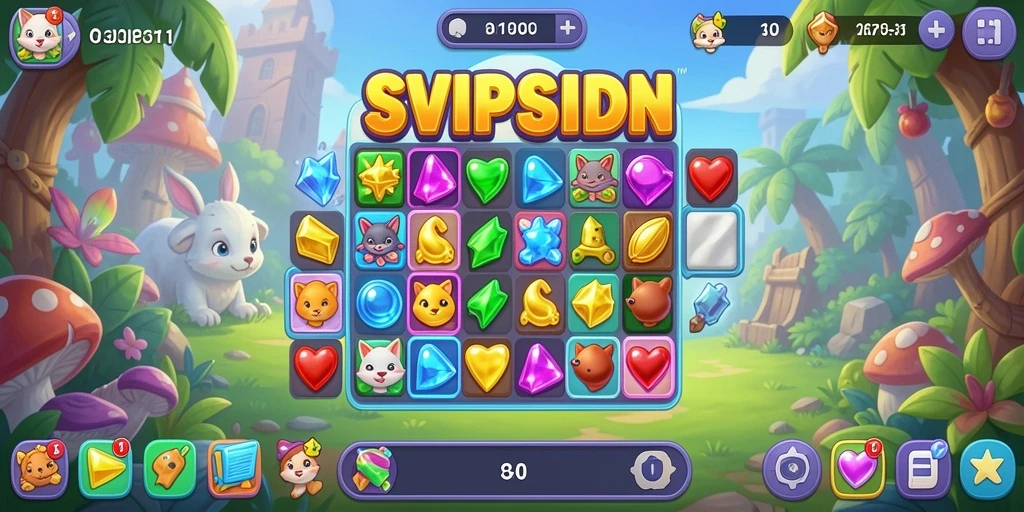Tampilan gameplay SVIPSIDN yang penuh warna dan seru.